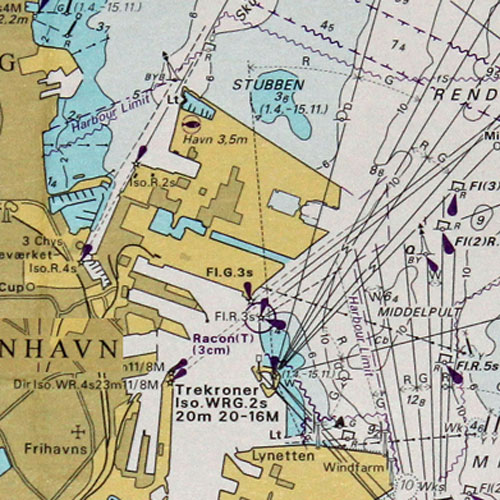 Ausschnitt Seekarte Kopenhagen