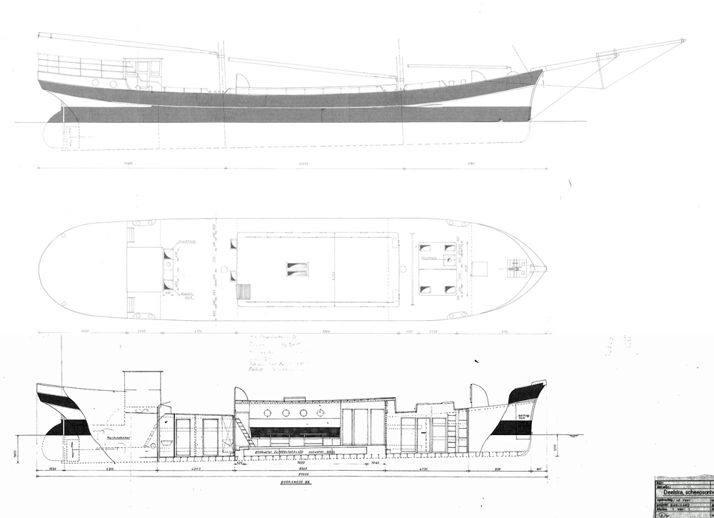 allgemeiner Plan  Konstruktionszeichnung Segelschiff Banjaard