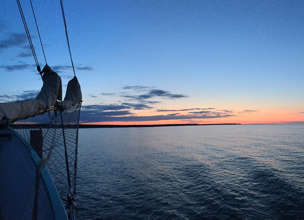 Sonnenuntergang über dem Meer auf dem Darss